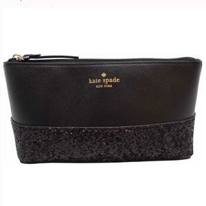 Kate Spade black Gia Pouch Glitter NWOT